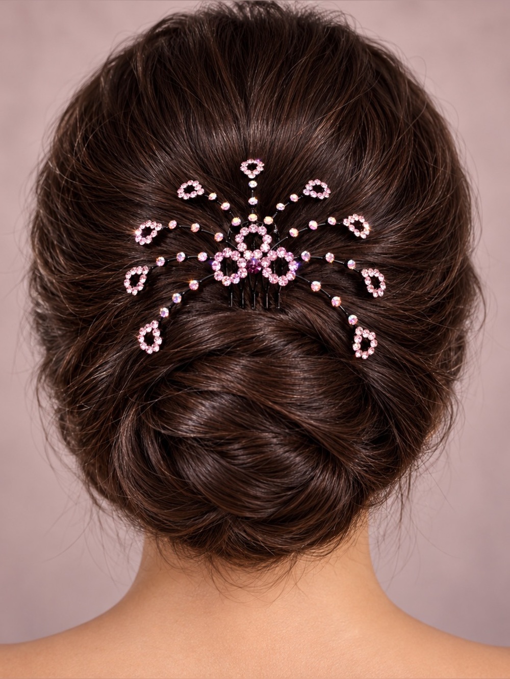 Pink Rhinestone Firework Statement Hair Comb